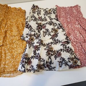 Mini Skirt Floral and Patterned Skirts Set Of 3
